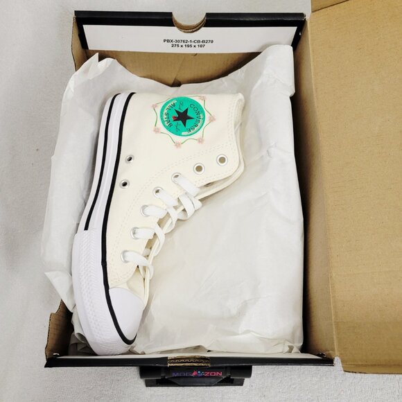 CONVERSE Chuck Taylor Alll Star "Frog Garden" High-Top Sneaker- Egret- Sz:3YOUTH - Picture 4 of 13